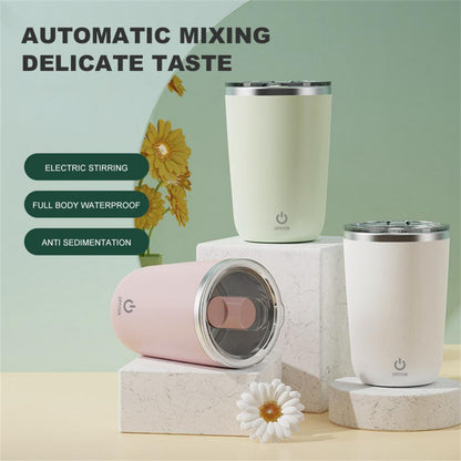 Self-Stirring Rechargeable Mug — 350ml Magnetic Auto-Mixing Cup