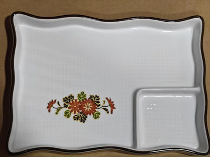 Ceramic Soy Sauce & Vinegar Divider Snack Plate